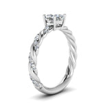 Load image into Gallery viewer, Cushion Cut Twisted Vine Engagement Ring