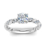 Load image into Gallery viewer, Cushion Cut Twisted Vine Engagement Ring