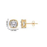 Load image into Gallery viewer, Bezel Set Cushion Diamond Stud Earrings