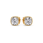 Load image into Gallery viewer, Bezel Set Cushion Diamond Stud Earrings