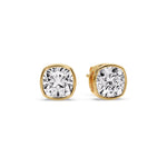 Load image into Gallery viewer, Bezel Set Cushion Diamond Stud Earrings