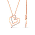 Load image into Gallery viewer, cute-double-heart-diamond-pendant-in-FDPD11211-NL-RG