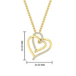 Load image into Gallery viewer, cute-double-heart-diamond-pendant-in-FDPD11211-NL-YG