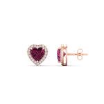 Load image into Gallery viewer, cute-heart-pink-sapphire-halo-diamond-earrings-in-rose-gold-FDEAR11270HTGSADRPIANGLE1-NL-RG