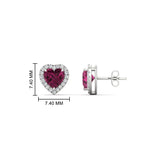 Load image into Gallery viewer, cute-heart-pink-sapphire-halo-diamond-earrings-in-white-gold-FDEAR11270HTGSADRPIANGLE1-NL-WG