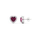 Load image into Gallery viewer, cute-heart-pink-sapphire-halo-diamond-earrings-in-white-gold-FDEAR11270HTGSADRPIANGLE1-NL-WG