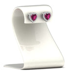 Load image into Gallery viewer, cute-heart-pink-sapphire-halo-diamond-earrings-in-white-gold-FDEAR11270HTGSADRPIANGLE1-NL-WG