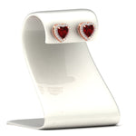 Load image into Gallery viewer, cute-heart-ruby-halo-diamond-earrings-in-rose-gold-FDEAR11270HTGRUDRANGLE1-NL-RG