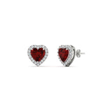 Load image into Gallery viewer, cute-heart-ruby-halo-diamond-earrings-in-white-gold-FDEAR11270HTGRUDRANGLE1-NL-WG