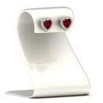 Load image into Gallery viewer, cute-heart-ruby-halo-diamond-earrings-in-white-gold-FDEAR11270HTGRUDRANGLE1-NL-WG