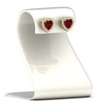 Load image into Gallery viewer, cute-heart-ruby-halo-diamond-earrings-in-yellow-gold-FDEAR11270HTGRUDRANGLE1-NL-YG