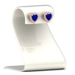 Load image into Gallery viewer, cute-heart-sapphire-halo-diamond-earrings-in-rose-gold-FDEAR11270HTGSABLANGLE1-NL-RG