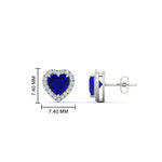 Load image into Gallery viewer, cute-heart-sapphire-halo-diamond-earrings-in-white-gold-FDEAR11270HTGSABLANGLE1-NL-WG
