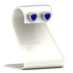 Load image into Gallery viewer, cute-heart-sapphire-halo-diamond-earrings-in-white-gold-FDEAR11270HTGSABLANGLE1-NL-WG