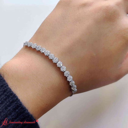 Dazzling Round Cluster Tennis Bracelet