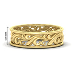 Load image into Gallery viewer, delicate-filigree-wedding-band-for-her-in-yellow-gold-fdw9301sleep-nl-yg-hw