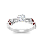 Load image into Gallery viewer, delicate-flower-round-diamond-ring-with-ruby-in-white-gold-FDENR2598RORGRUDR-NL-WG
