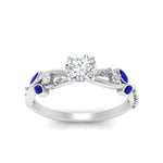 Load image into Gallery viewer, delicate-flower-round-diamond-ring-with-sapphire-in-white-gold-FDENR2598RORGSABL-NL-WG