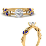 Load image into Gallery viewer, delicate-flower-round-diamond-ring-with-sapphire-in-yellow-gold-FDENR2598RORGSABL-NL-YG