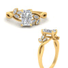 Load image into Gallery viewer, delicate-leaf-motif-radiant-cut-engagement-ring-in-yellow-gold-FD10962RARANGLE3-NL-YG