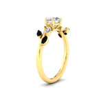 Load image into Gallery viewer, delicate-vine-round-cut-black-diamond-engagement-ring-in-yellow-gold-fd11510rgblackangle2-nl-yg?v=1758686964