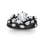 Load image into Gallery viewer, delicate-vine-round-cut-diamond-bridal-ring-set-in-black-gold-fdens11510roangle5-nl-bg?v=1757568206