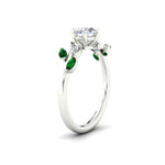 Load image into Gallery viewer, delicate-vine-round-cut-emerald-engagement-ring-in-white-gold-fd11510rgemgerangle2-nl-wg?v=1758686964