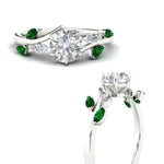 Load image into Gallery viewer, delicate-vine-round-cut-emerald-engagement-ring-in-white-gold-fd11510rgemgerangle3-nl-wg?v=1758686964