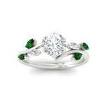 Load image into Gallery viewer, delicate-vine-round-cut-emerald-engagement-ring-in-white-gold-fdens11510rorgemgrangle5-nl-wg?v=1758686964