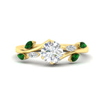 Load image into Gallery viewer, delicate-vine-round-cut-emerald-engagement-ring-in-yellow-gold-fdens11510rorgemgr-nl-yg?v=1758686964