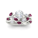 Load image into Gallery viewer, delicate-vine-round-cut-pink-sapphire-bridal-ring-set-in-white-gold-fdens11510rogsadrpiangle5-nl-wg?v=1757568206