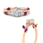 Load image into Gallery viewer, delicate-vine-round-cut-pink-sapphire-engagement-ring-in-rose-gold-fd11510rgsadrpiangle3-nl-rg?v=1758686964