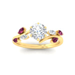 Load image into Gallery viewer, delicate-vine-round-cut-pink-sapphire-engagement-ring-in-yellow-gold-fdens11510rorgsadrpiangle5-nl-yg?v=1758686964