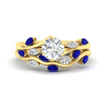 Load image into Gallery viewer, delicate-vine-round-cut-sapphire-bridal-ring-set-in-yellow-gold-fdens11510rogsabl-nl-yg_574cd998-1545-465c-888e-7f29208a66ca?v=1757568205