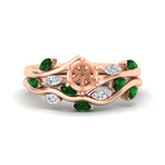 Load image into Gallery viewer, delicate-vine-semi-mount-emerald-bridal-ring-set-in-rose-gold-fdens11510smgemgr-nl-rg_fdb7d582-716d-4df2-936f-dd50c9eb8ad5?v=1757567811