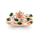 Load image into Gallery viewer, delicate-vine-semi-mount-emerald-bridal-ring-set-in-rose-gold-fdens11510smgemgrangle5-nl-rg_b457e4f4-e6ba-463a-a6ea-0f79f6fd7d04?v=1757567811