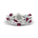 Load image into Gallery viewer, delicate-vine-semi-mount-pink-sapphire-bridal-ring-set-in-white-gold-fdens11510smgsadrpi-nl-wg_66333bae-e1c9-44f3-adb2-6df7dcbb3a01?v=1757567811