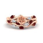 Load image into Gallery viewer, delicate-vine-semi-mount-ruby-bridal-ring-set-in-rose-gold-fdens11510smgrudr-nl-rg_12a43a99-833f-43a0-8e1e-0317db3f45a7?v=1757567811