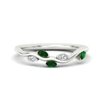 Load image into Gallery viewer, delicate-vine-wedding-emerald-band-in-white-gold-fdens11510bgemgr-nl-wg?v=1757570932