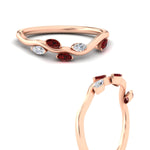 Load image into Gallery viewer, delicate-vine-wedding-ruby-band-in-rose-gold-fdens11510bgrudrangle3-nl-rg?v=1757570932