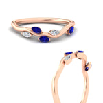 Load image into Gallery viewer, delicate-vine-wedding-sapphire-band-in-rose-gold-fdens11510bgsablangle3-nl-rg?v=1757570932