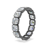 Load image into Gallery viewer, diamond-bezel-set-asscher-eternity-ring-4.50-carat-in-black-gold-FD10567AS-0.30CT-NL-BG