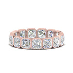Load image into Gallery viewer, diamond-bezel-set-asscher-eternity-ring-4.50-carat-in-rose-gold-FD10567AS-0.30CT-NL-RG