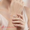 Load image into Gallery viewer, diamond-bow-chain-bracelet-for-women-rose-gold-fdbrc8336-model-640