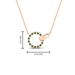 Load image into Gallery viewer, diamond-circle-loop-necklace-with-emerald-in-FDPD11023GEMGR-NL-RG