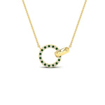 Load image into Gallery viewer, diamond-circle-loop-necklace-with-emerald-in-FDPD11023GEMGR-NL-YG