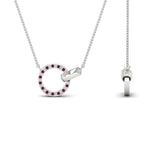 Load image into Gallery viewer, diamond-circle-loop-necklace-with-pink-sapphire-in-FDPD11023GSADRPI-NL-WG
