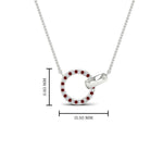 Load image into Gallery viewer, diamond-circle-loop-necklace-with-ruby-in-FDPD11023GRUDR-NL-WG