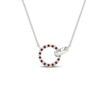 Load image into Gallery viewer, diamond-circle-loop-necklace-with-ruby-in-FDPD11023GRUDR-NL-WG