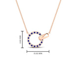 Load image into Gallery viewer, diamond-circle-loop-necklace-with-sapphire-in-FDPD11023GSABL-NL-RG